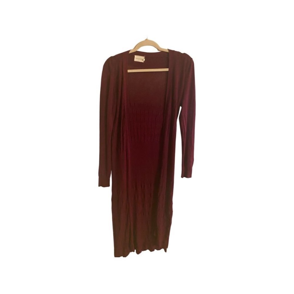 Ladies Duster Burgundy  split sides  Long Length Size S